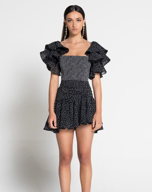 Florence dress in black polka