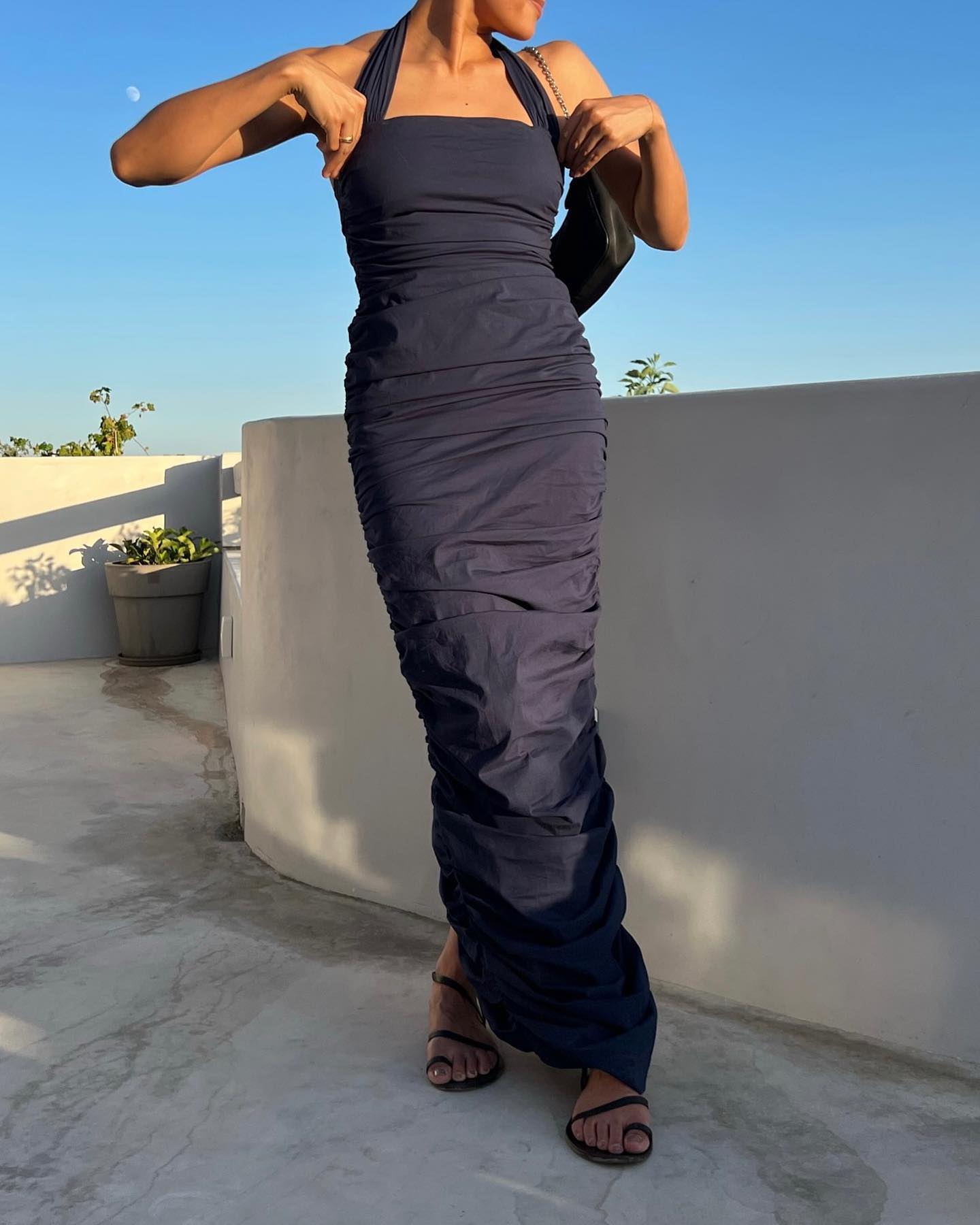 Ariel halter dress navy