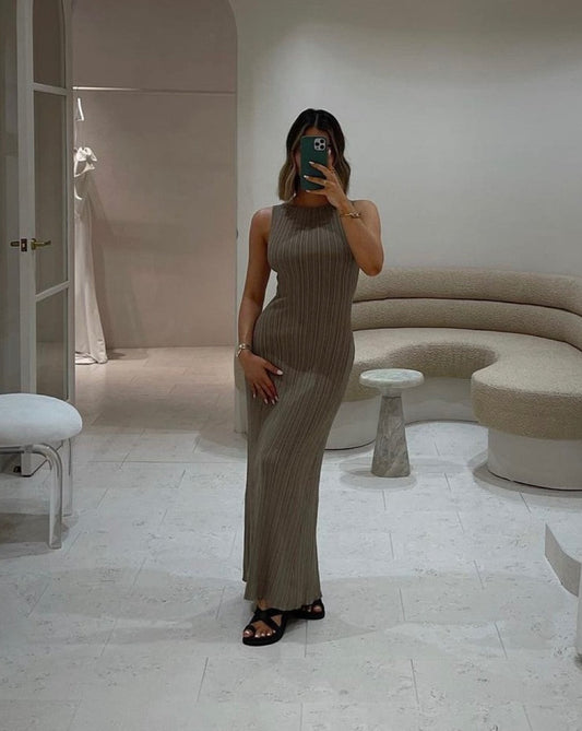 Ivy moss sleeveless midi dress