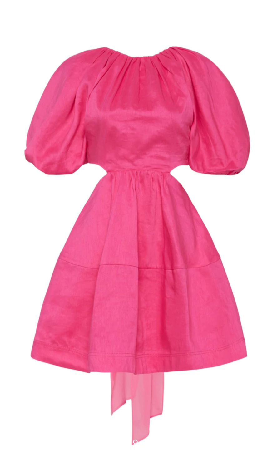 Admiration lace up mini dress in magenta
