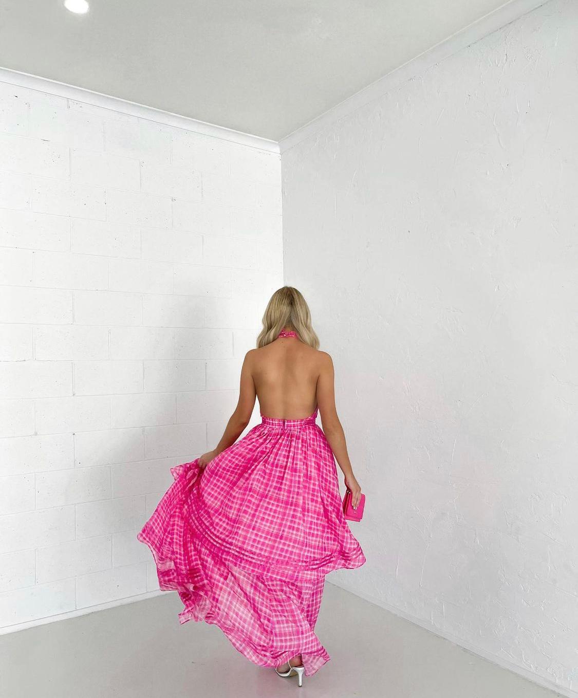 Bungalow sienna dress print pink