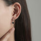 CLASSIC | Babydoll black mini heart earrings - Silver
