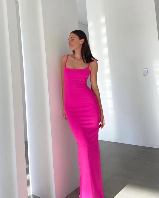 Bailey gown in neon pink
