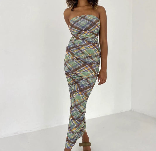 Basil mesh tube dress