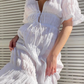 Mirella V-neck dress in white
