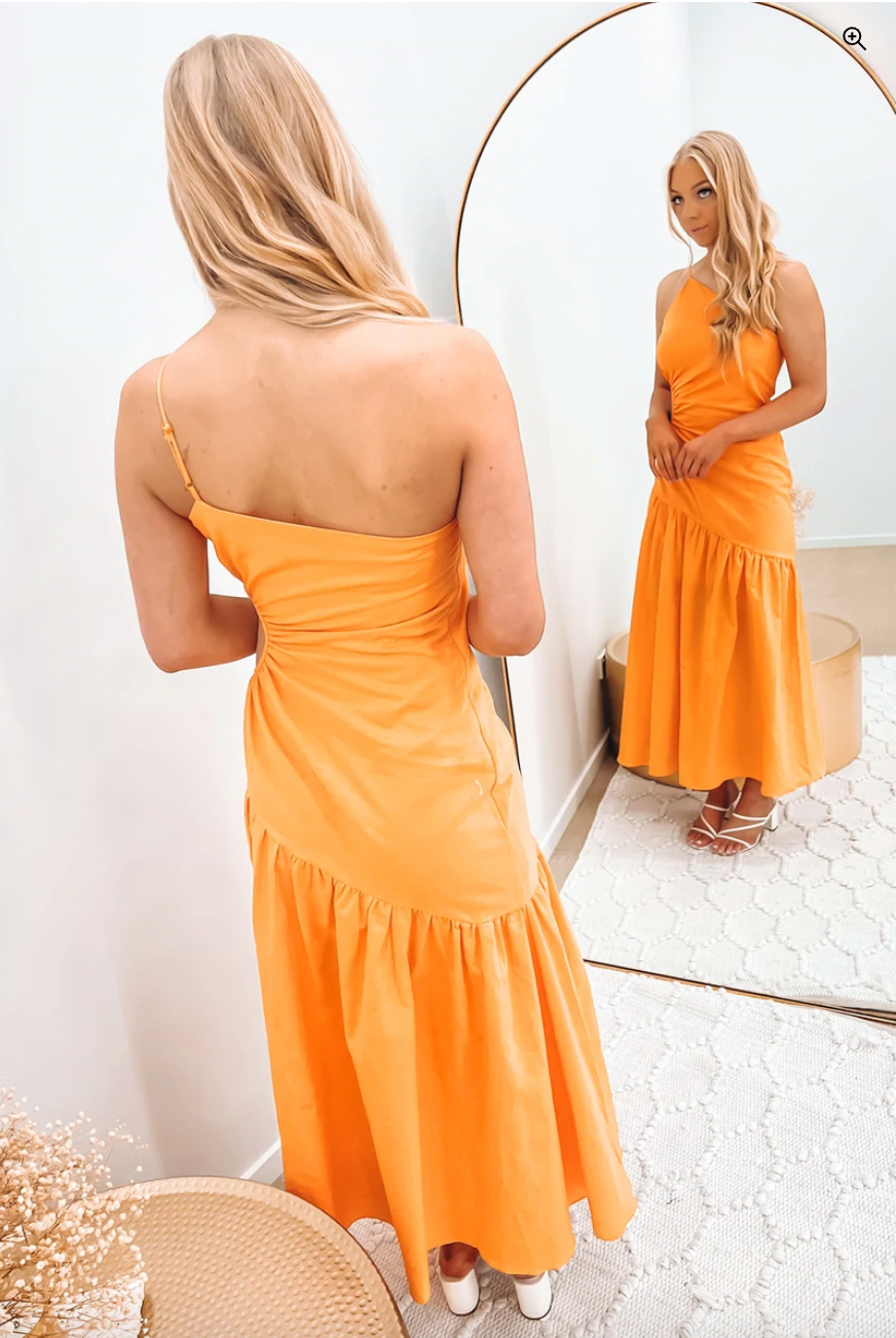 Julien midi dress in orange
