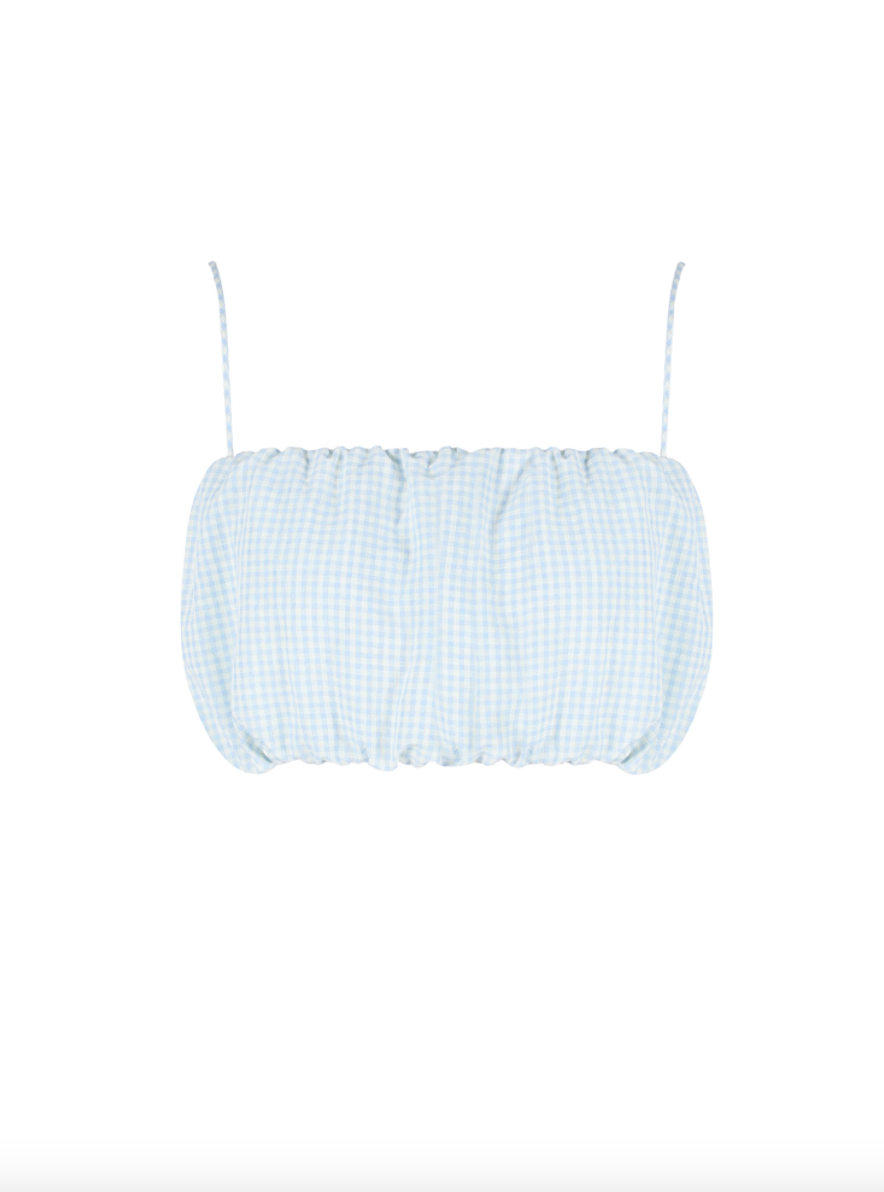Uma set in pale blue gingham