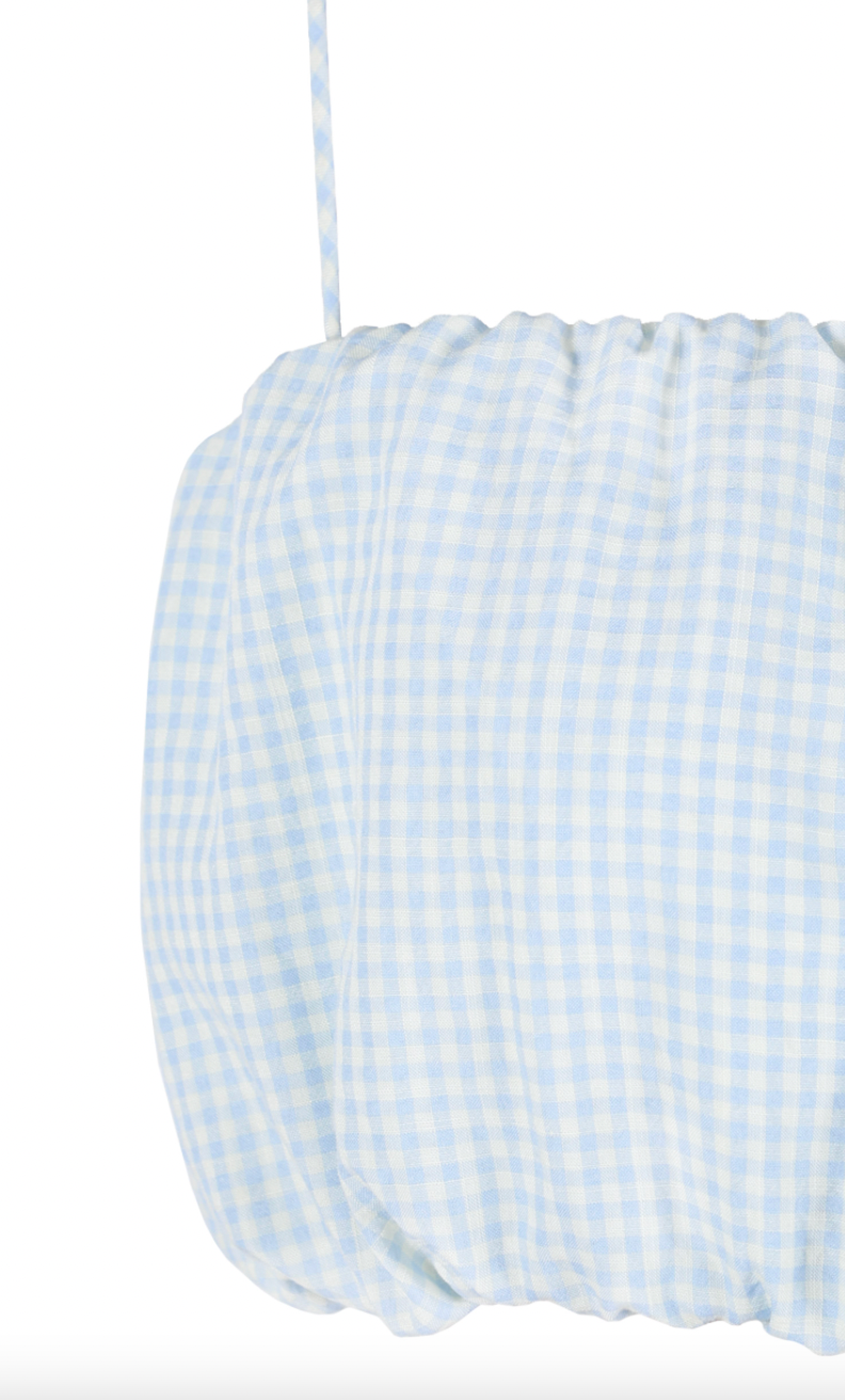Uma set in pale blue gingham