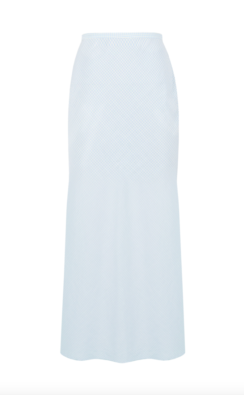 Uma set in pale blue gingham