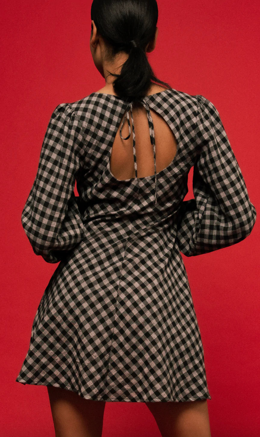 Heidi gingham minidress black