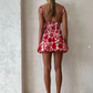 Cinta open back mini dress in valnetina floral print
