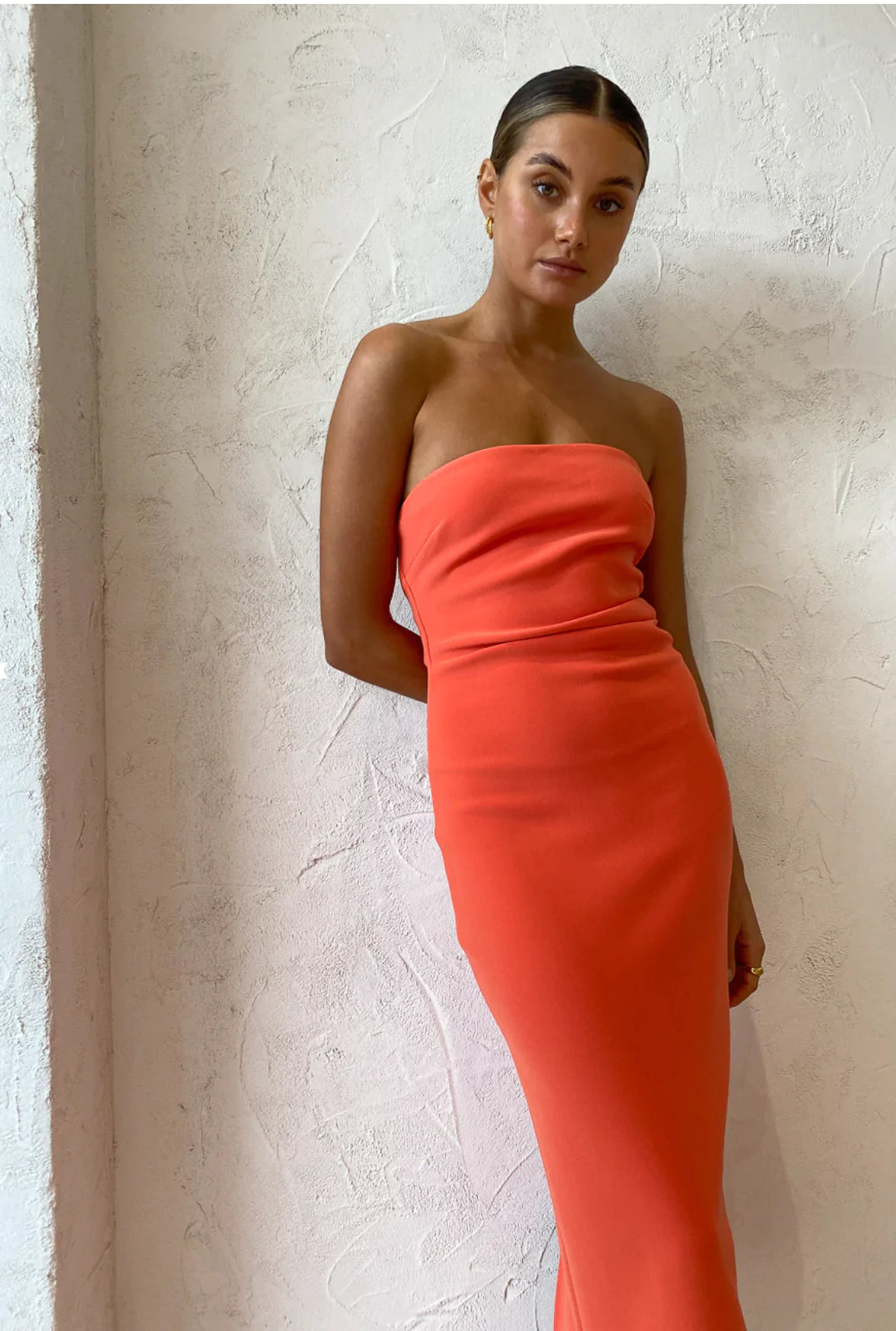 Cecily midi dress blood orange