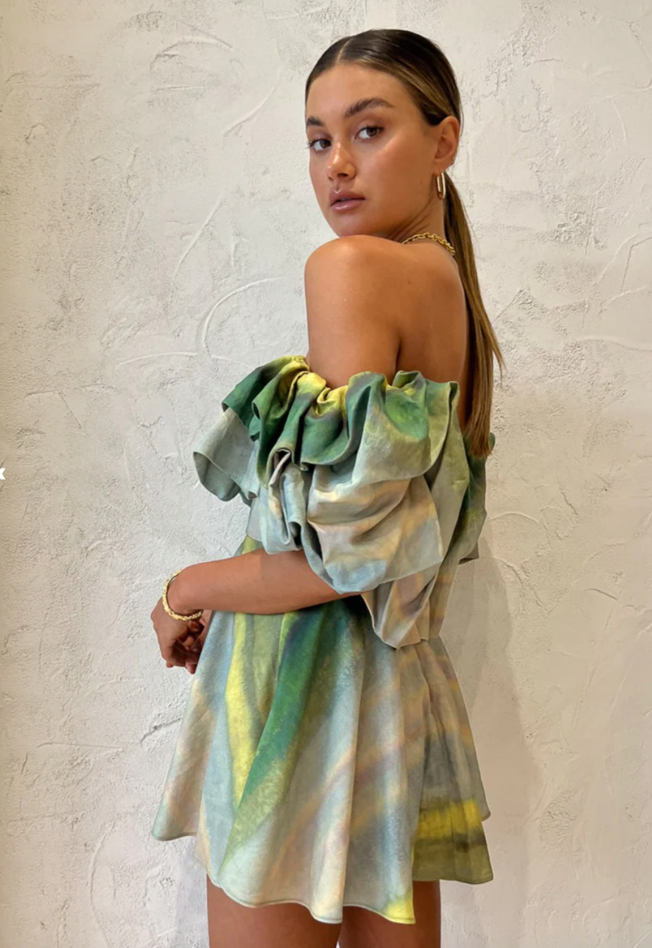 Cumberland dress in impressionist stripe