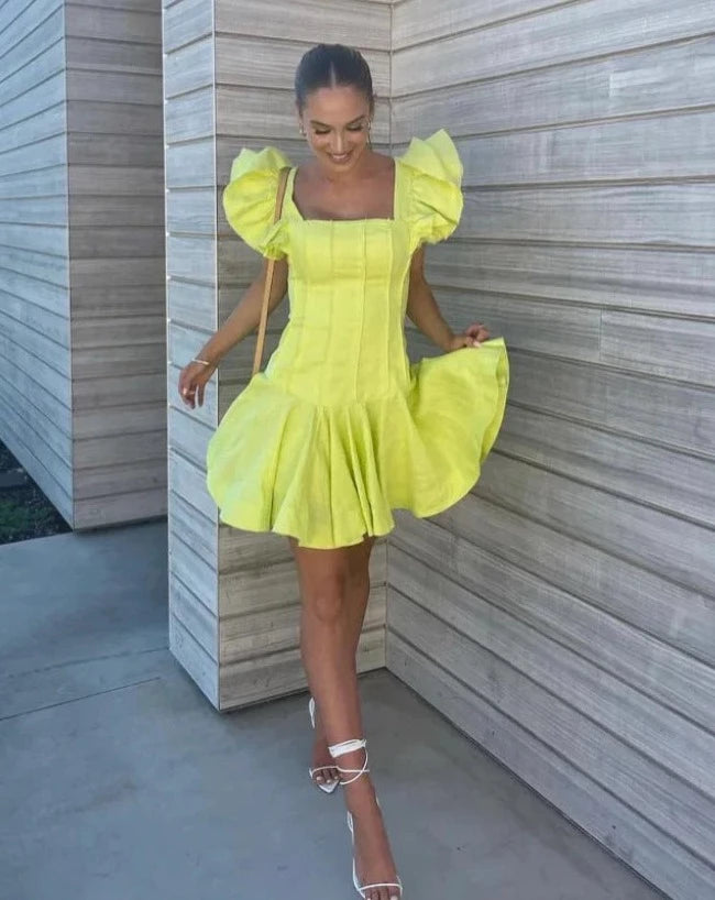 aje breathless frill sleeve mini dress Aje