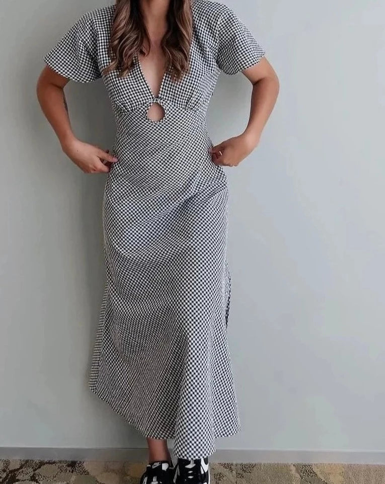 Clover midi in black gingham