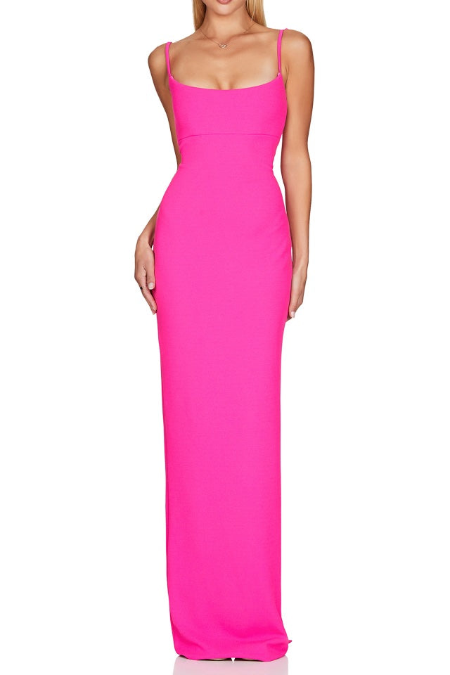 Bailey gown in neon pink