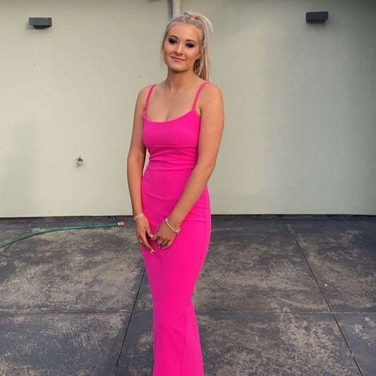 Bailey gown in neon pink