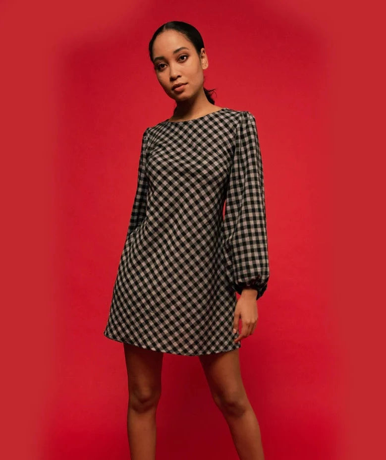 Heidi gingham minidress black