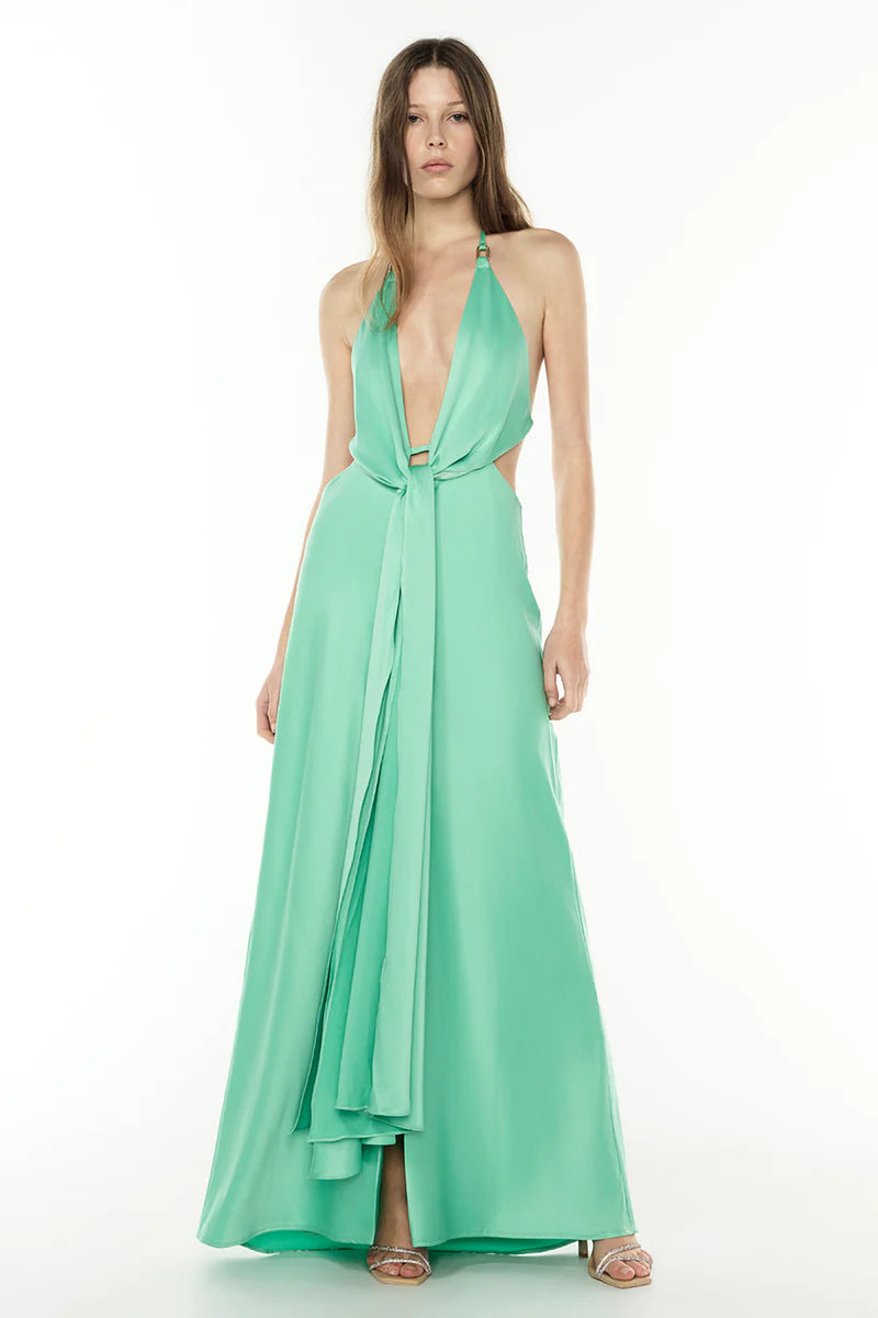Evening Trance Slip Dress Green