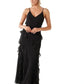 Poppy ruffle gown black