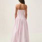 Violette bubble hem maxi dress pastel pink