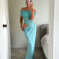 Nico Off Shoulder Maxi Dress Aquamarine