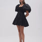 Casa puff sleeve mini dress black