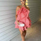 Pandorea Layered Mini Dress washed coral