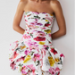 Violette bubble hem mini dress collage floral