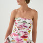 Violette bubble hem mini dress collage floral