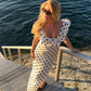 Luna polka dot dress white/black