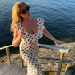 Luna polka dot dress white/black
