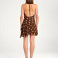 Harlow polka halter dress espresso
