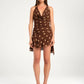 Harlow polka halter dress espresso