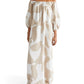 Linen Abstract maxi dress
