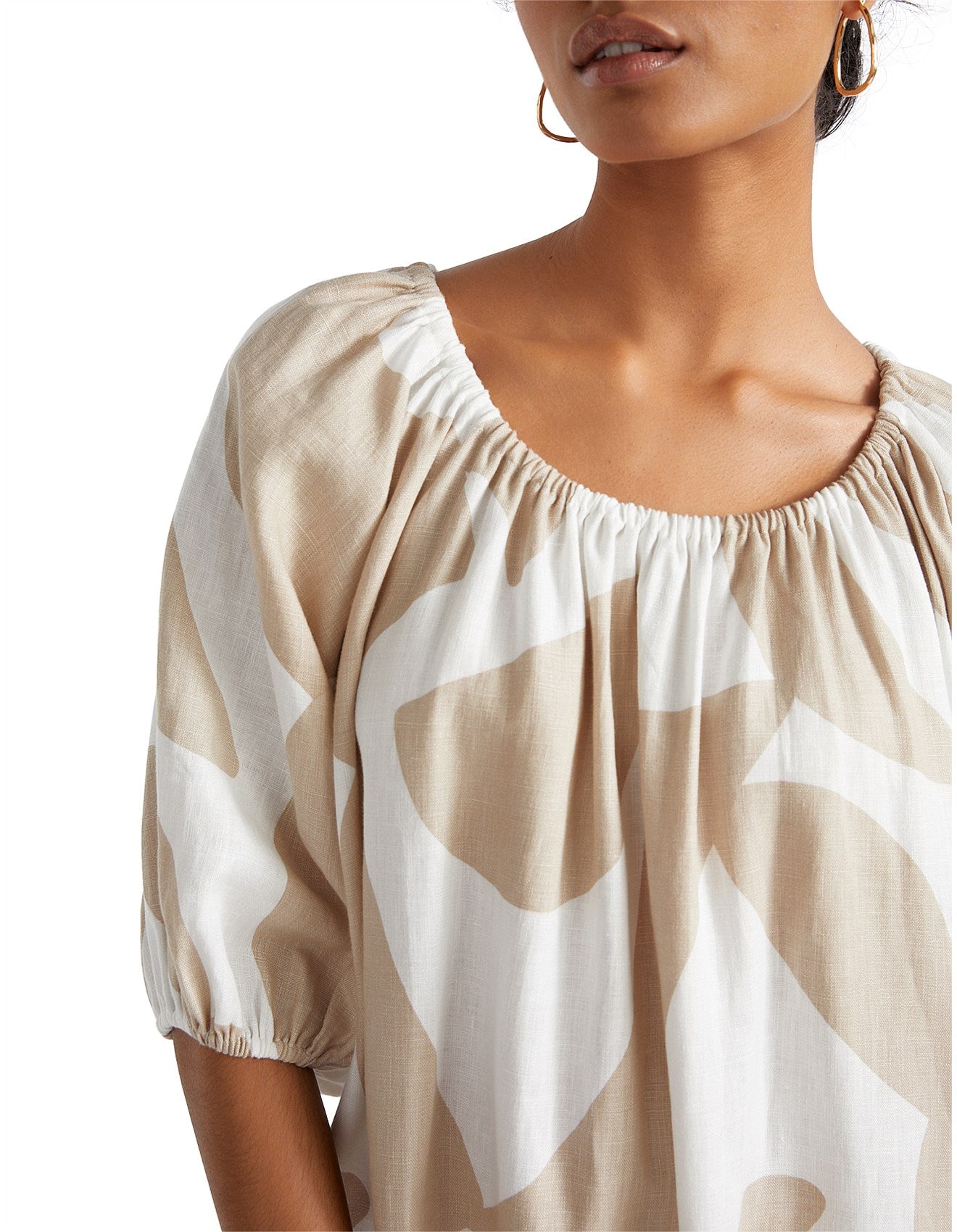 Linen Abstract maxi dress