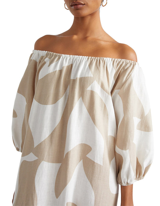 Linen Abstract maxi dress