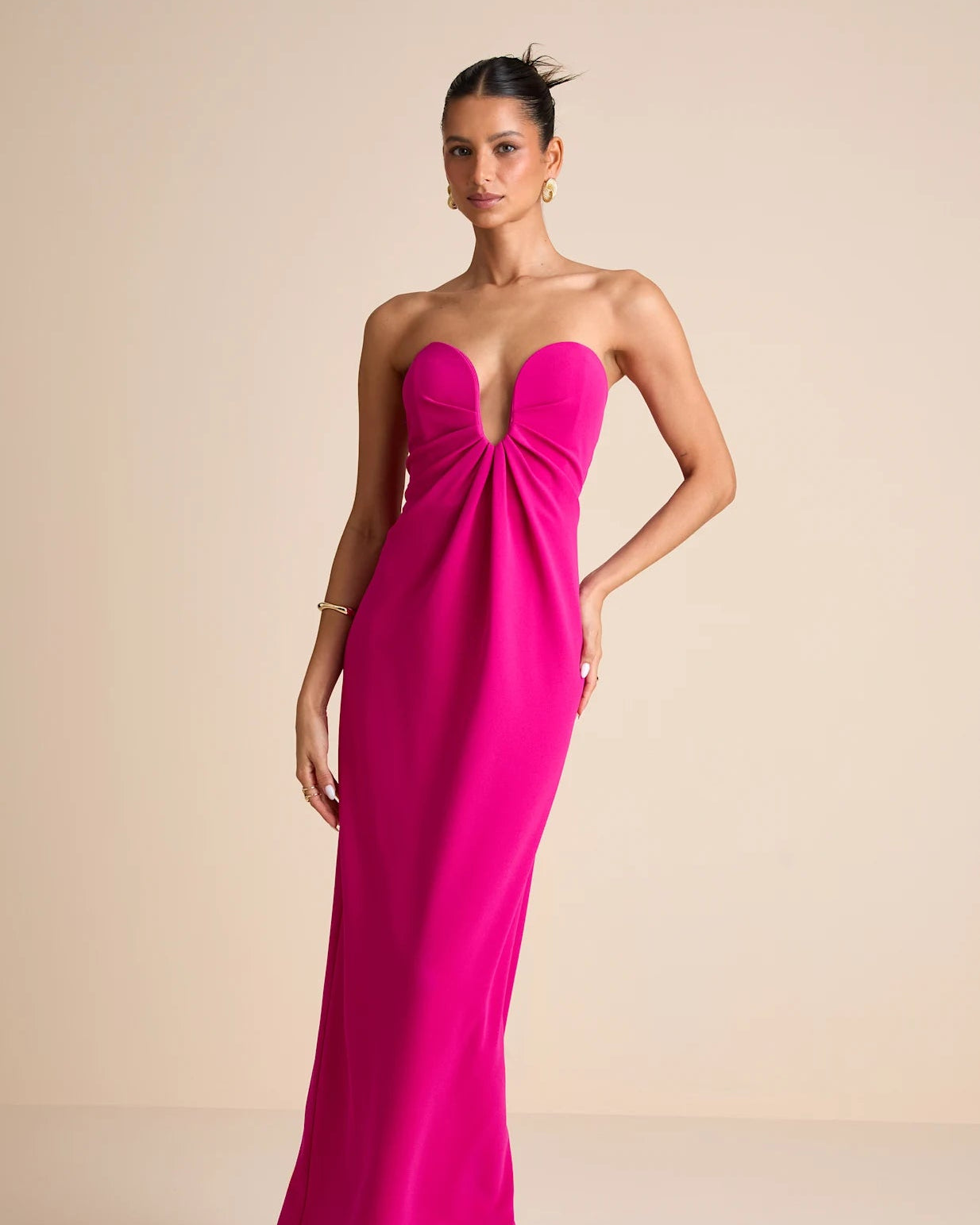 Thula Magenta Cutout U-Bar Column Maxi Dress