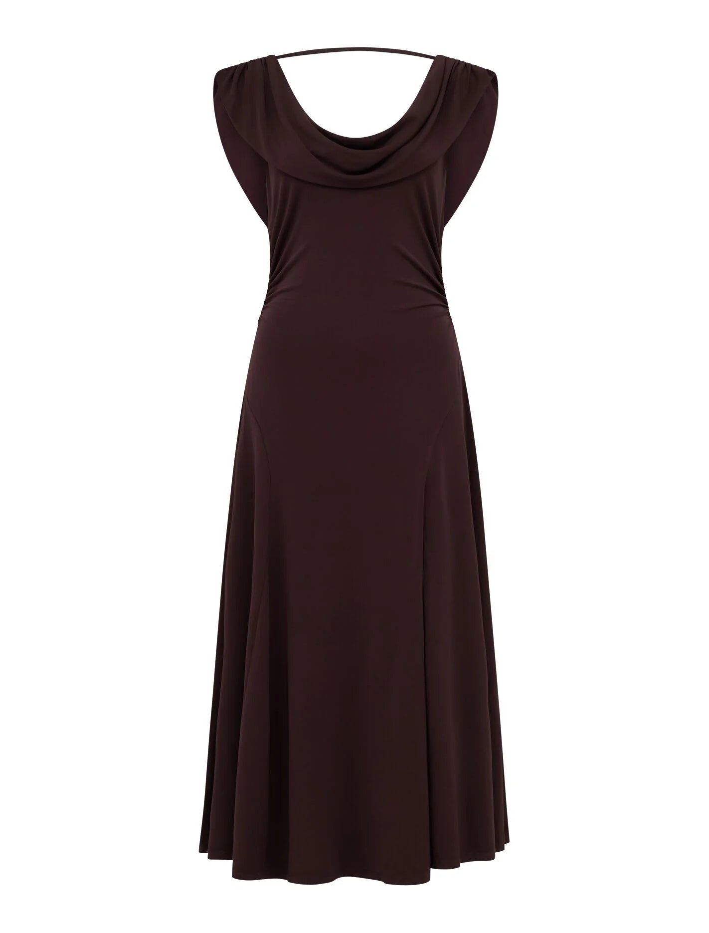Oceana Cowl Jersey Dress Chocolate