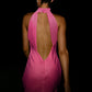 Claire Satin Drape Back Maxi Dress Pink