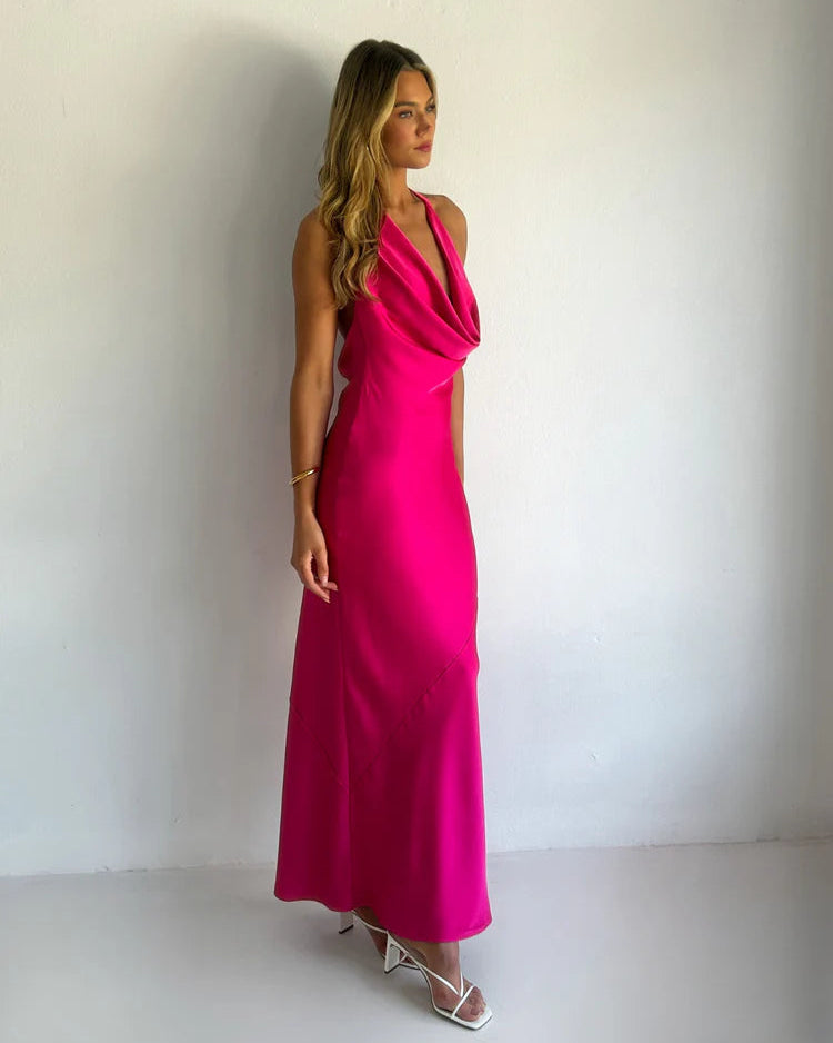 Lucia Maxi Dress in Fuschia