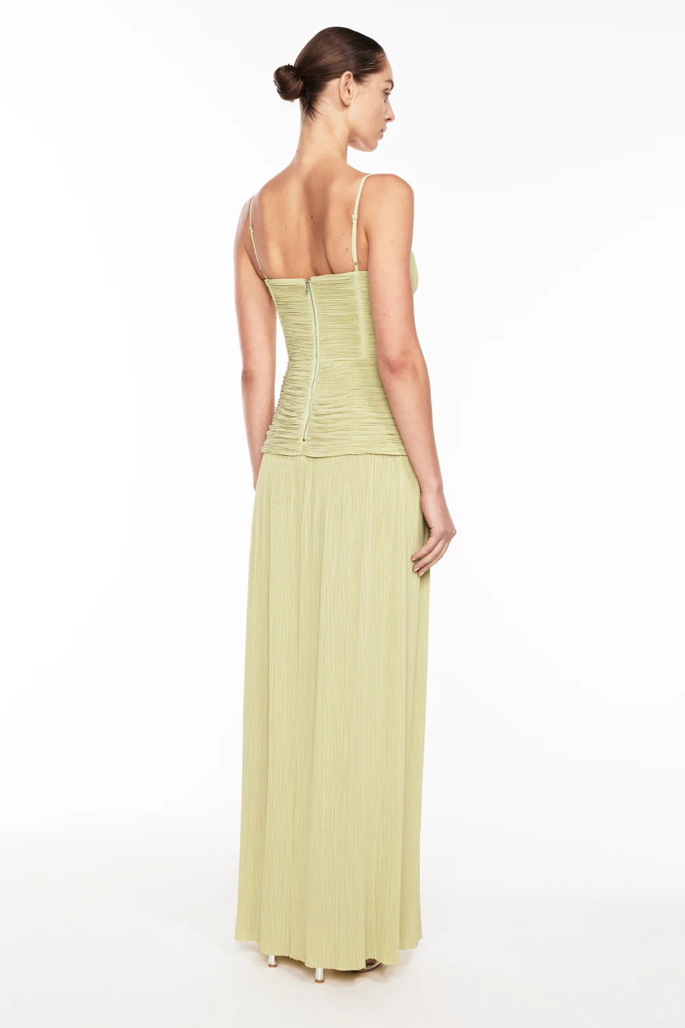 Double time pleat dress pistachio