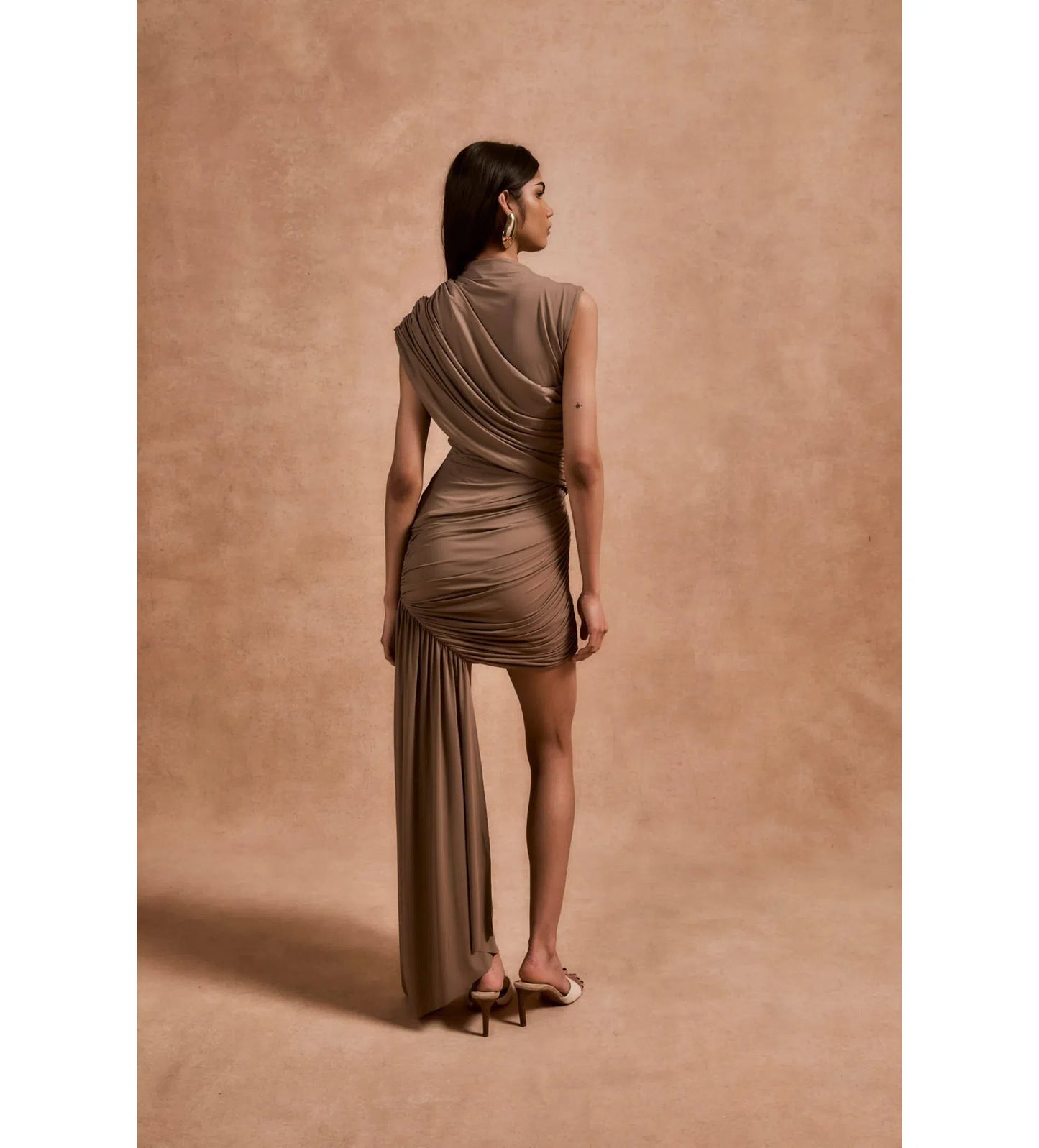 Ravenna mini dress spandex jersey taupe