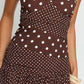 Marguerite Halter Maxi Dress Brown Polka Dot