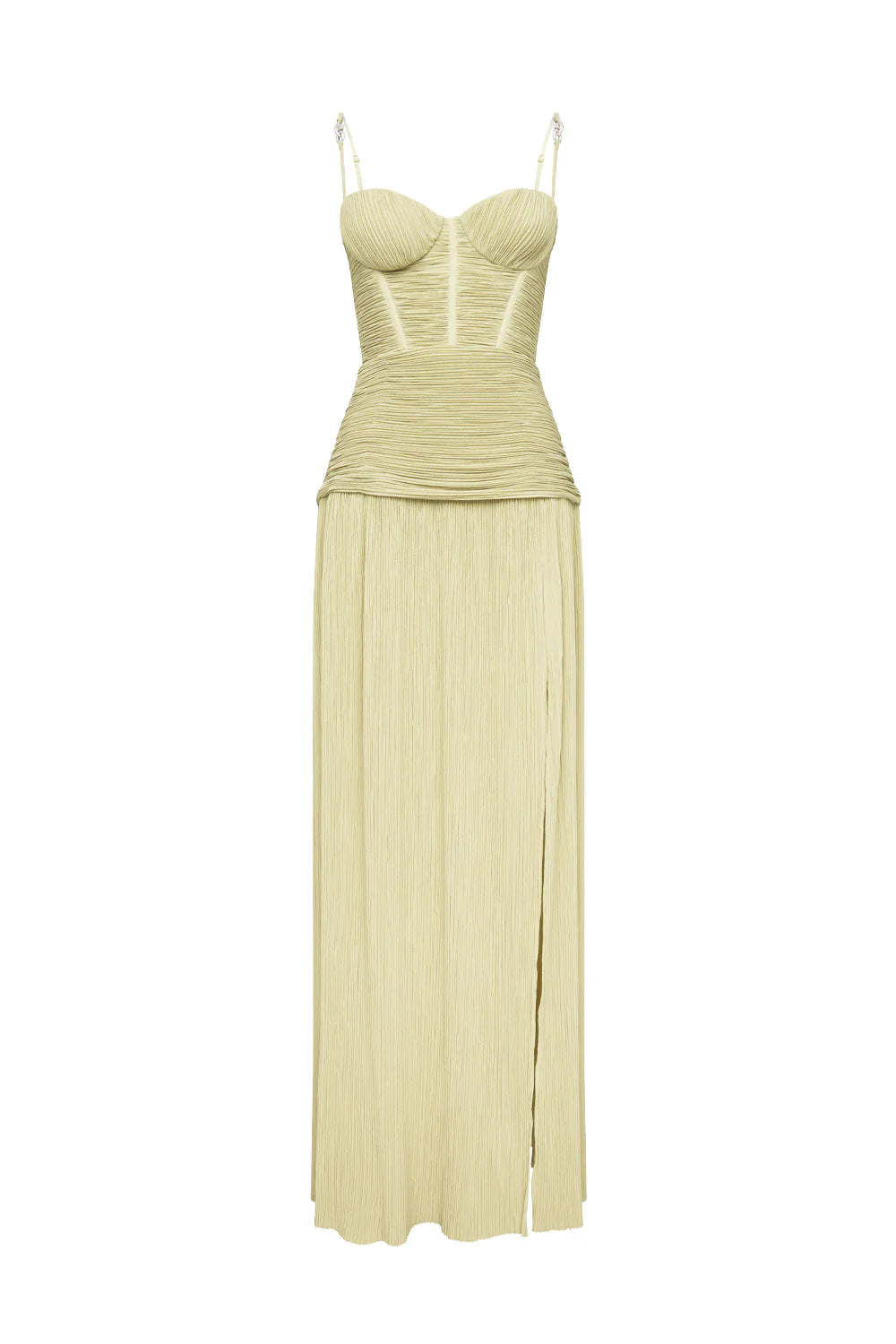 Double time pleat dress pistachio