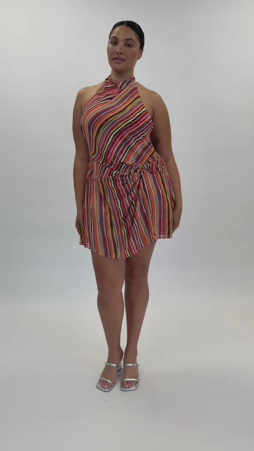 Madrid mini dress liquorice stripe