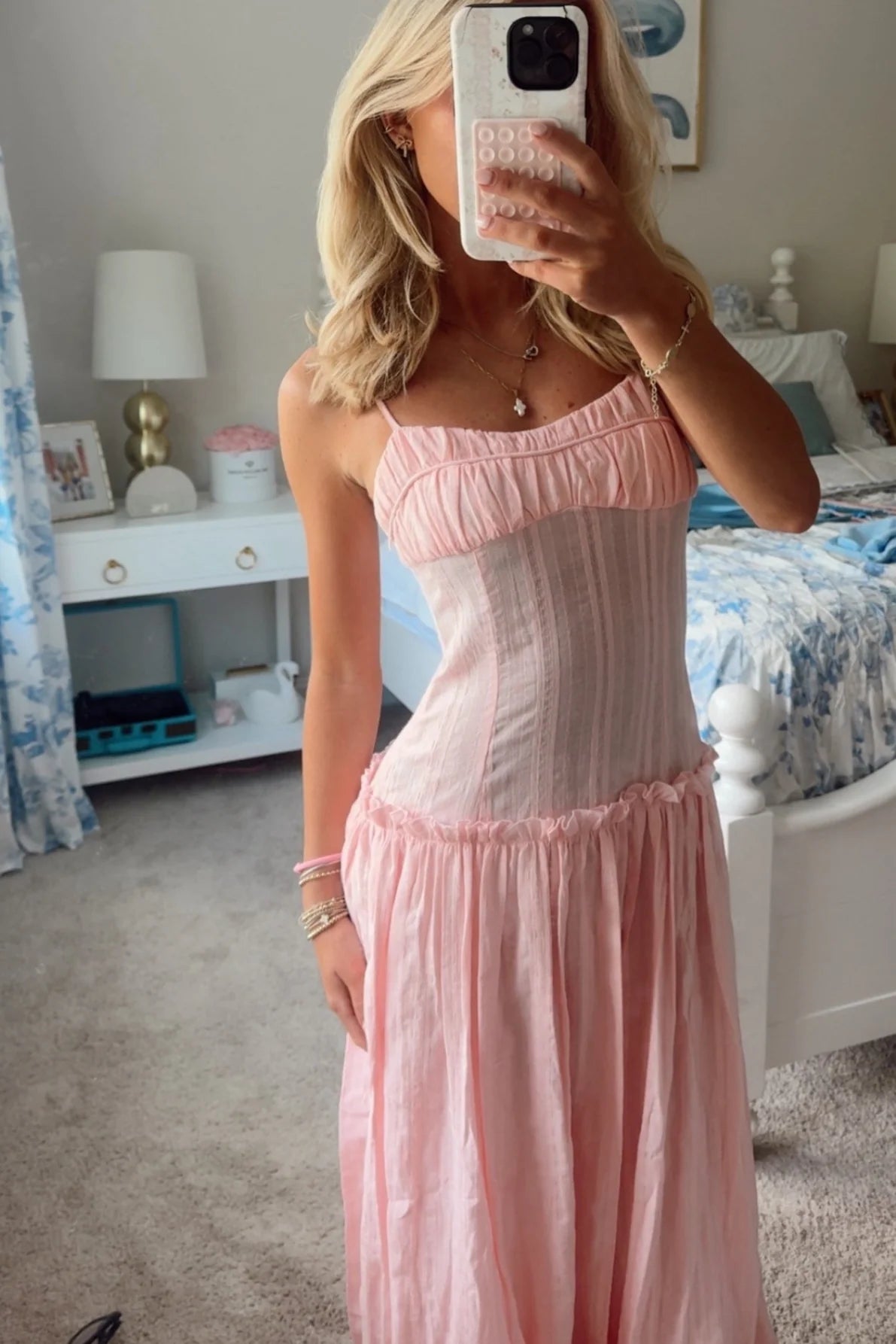 Jacinda drop waist maxi dress pink – Dress to Impress Rentals