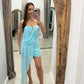 Danka strapless mini dress turquoise
