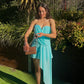 Danka strapless mini dress turquoise