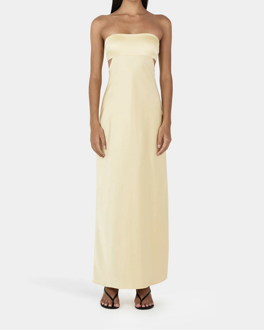 Aisha Dress Lemon (with removable strap)